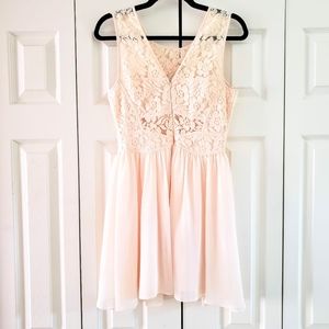 BCBGeneration Creamy Ivory Lace Overlay Dress 6